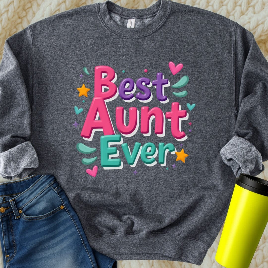 Printify Sweatshirt S / Dark Heather Aunt Club Sweatshirt