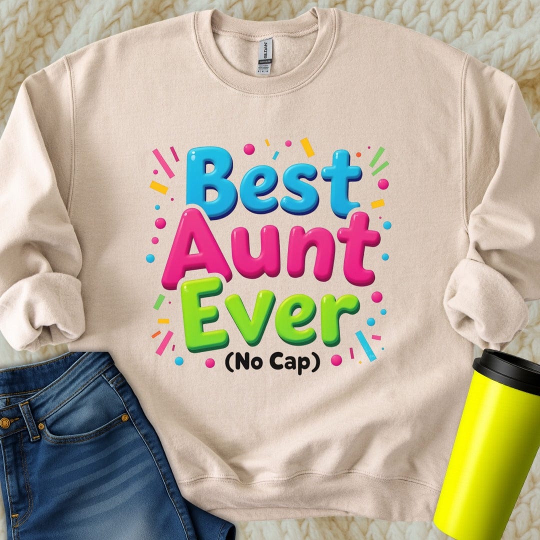 Printify Sweatshirt S / Sand Aunt Gift Sweatshirt