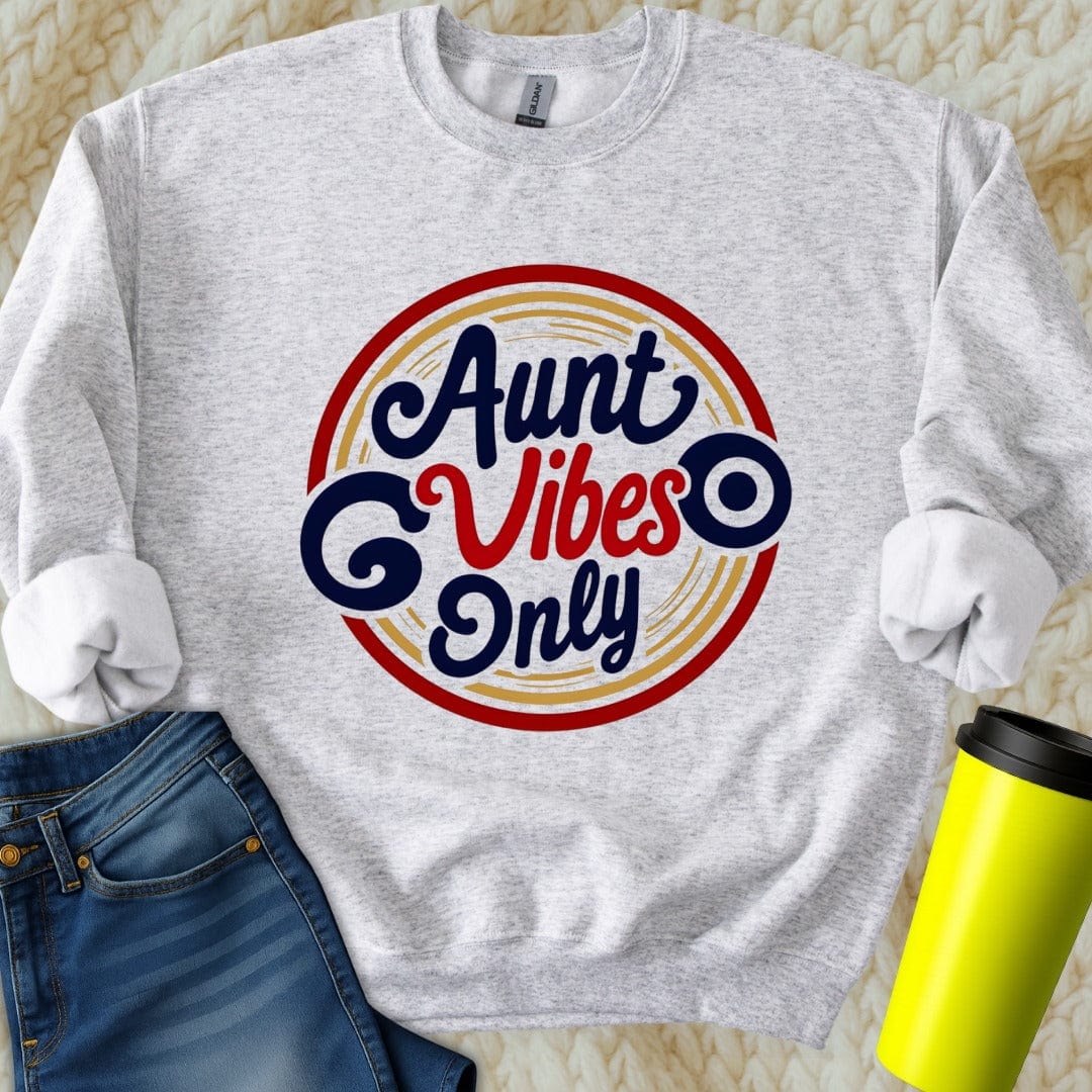 Printify Sweatshirt S / Ash Aunt Vibes Only Sweatshirt