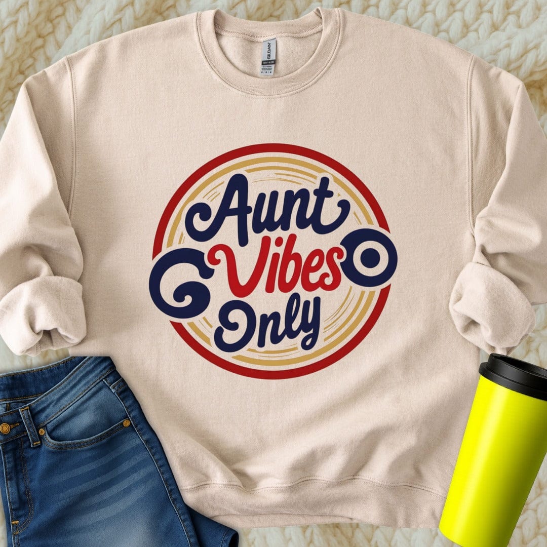 Printify Sweatshirt S / Sand Aunt Vibes Only Sweatshirt