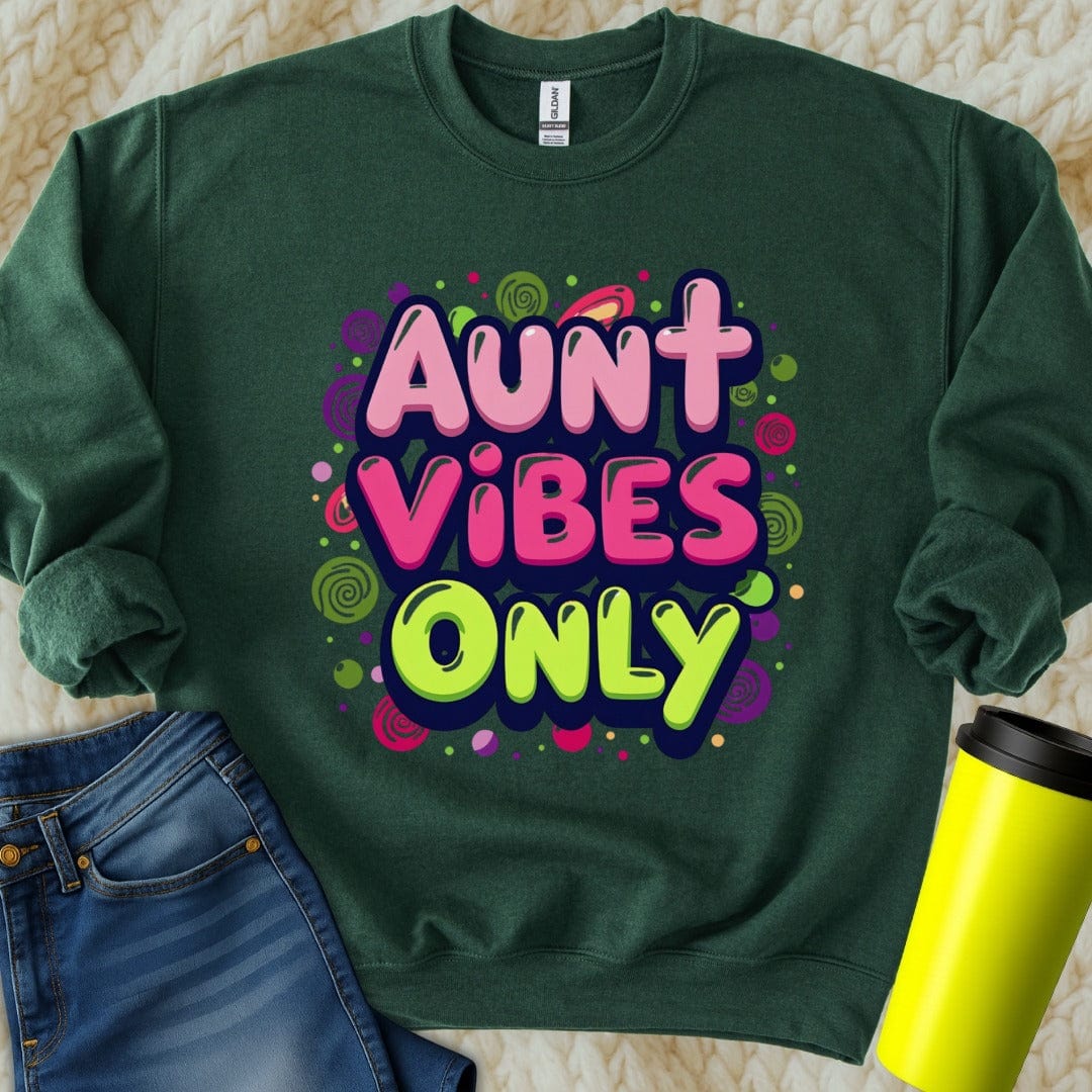 Printify Sweatshirt S / Forest Green Aunt Vibes Sweatshirt