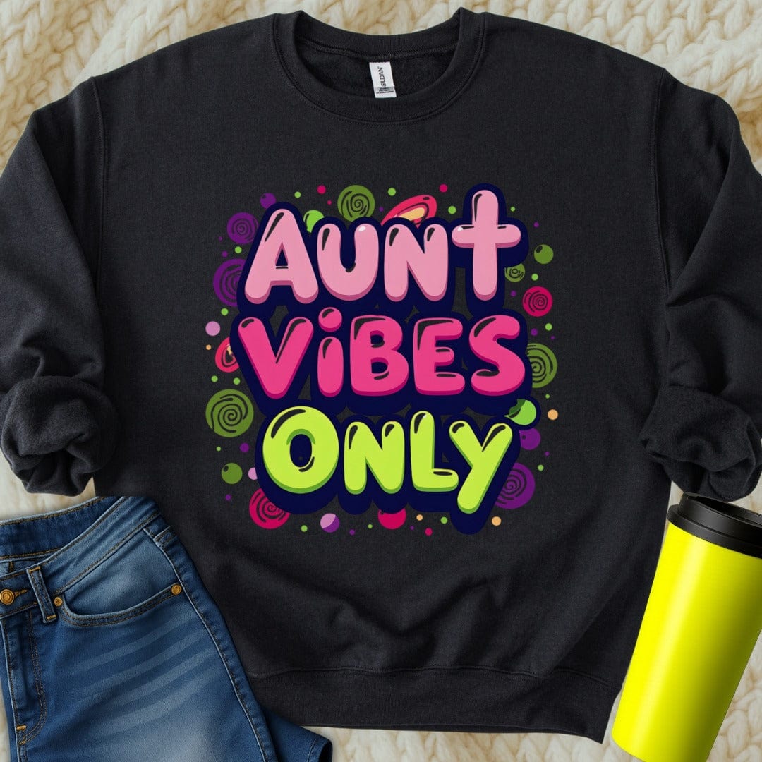 Printify Sweatshirt S / Black Aunt Vibes Sweatshirt