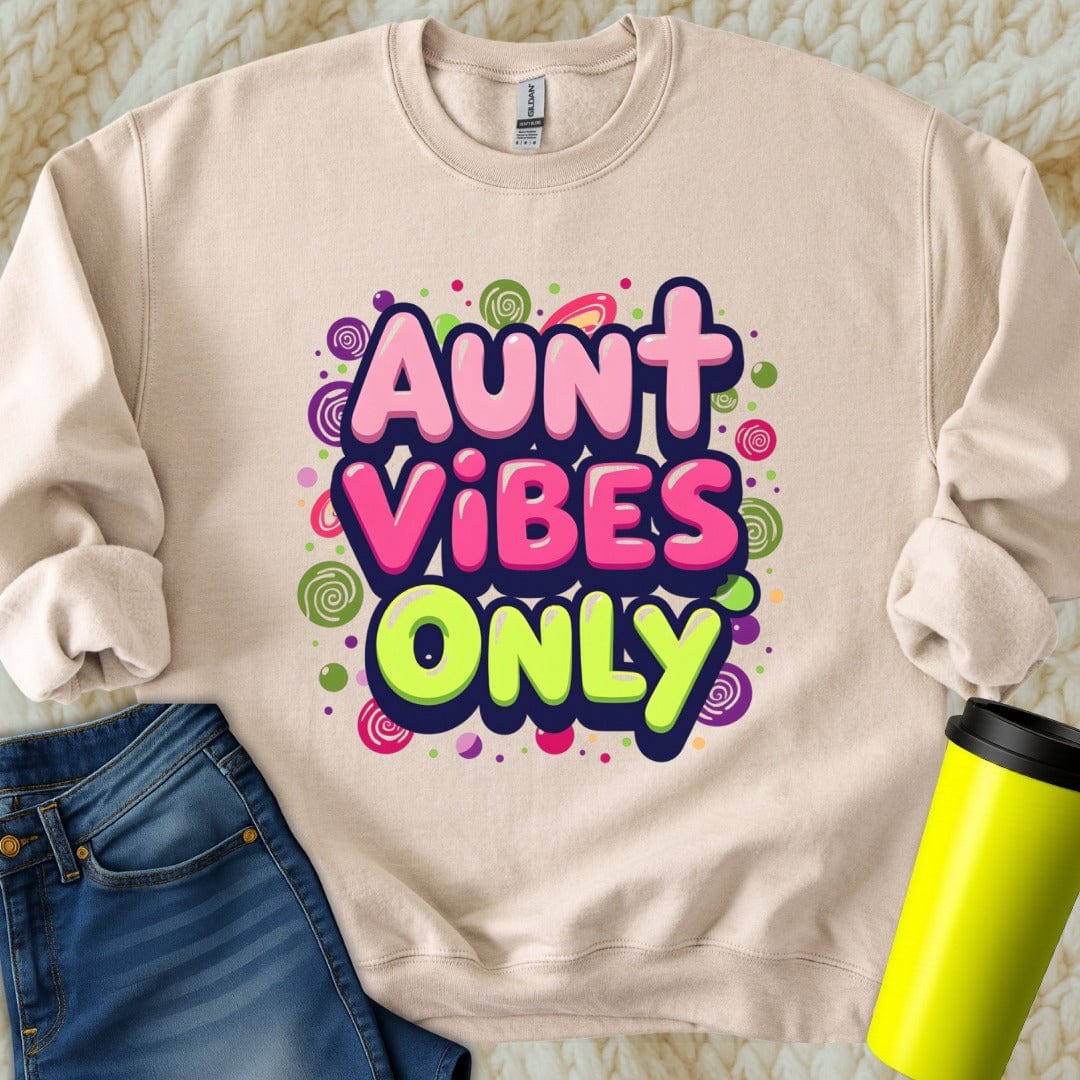 Printify Sweatshirt S / Sand Aunt Vibes Sweatshirt