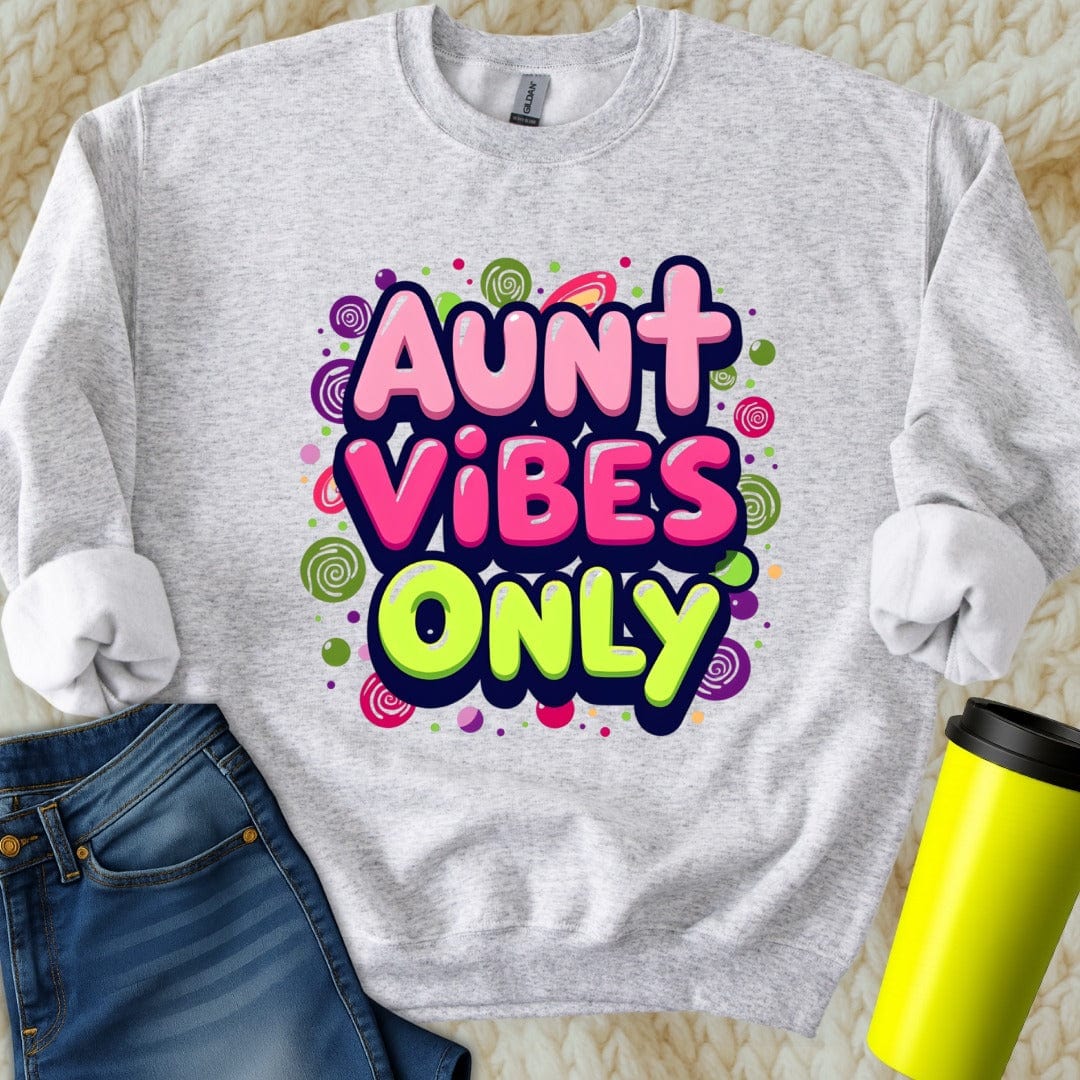 Printify Sweatshirt S / Ash Aunt Vibes Sweatshirt