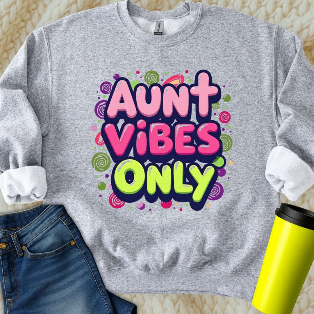 Printify Sweatshirt S / Sport Grey Aunt Vibes Sweatshirt