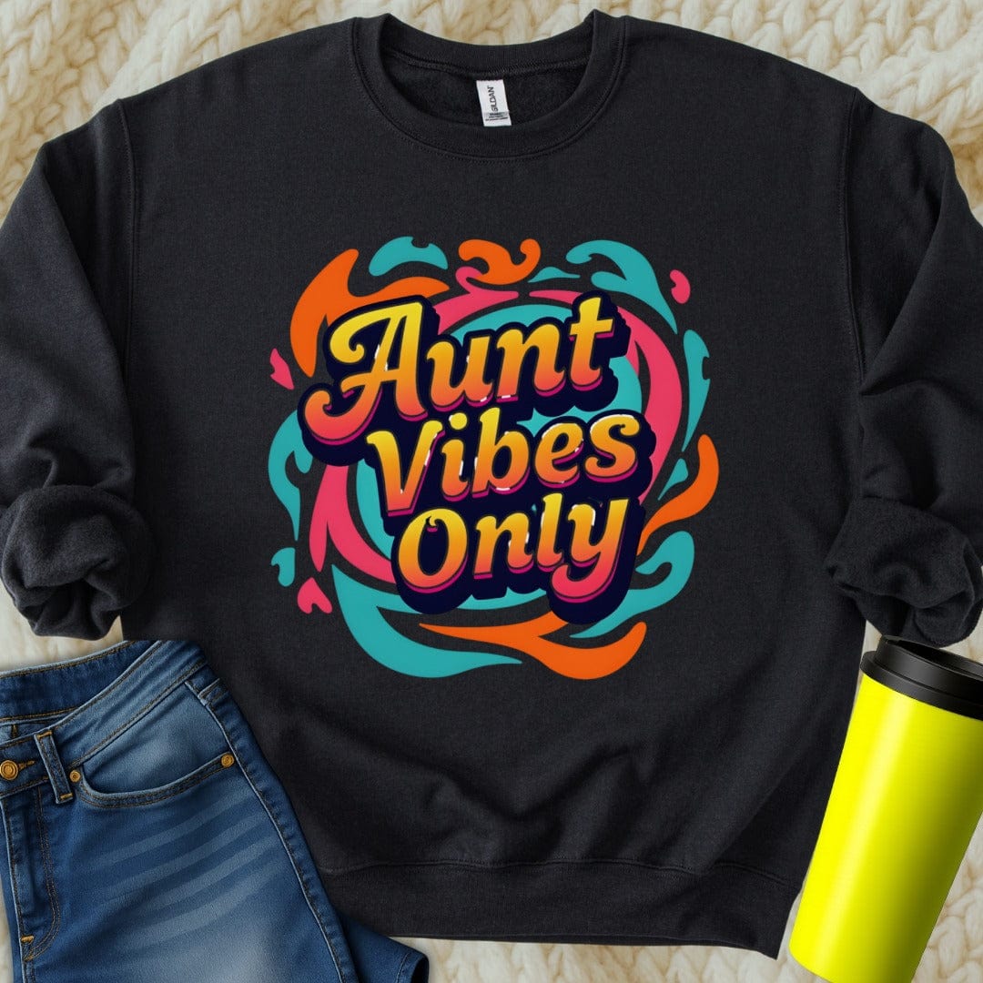 Printify Sweatshirt S / Black Aunt Vibes Sweatshirt