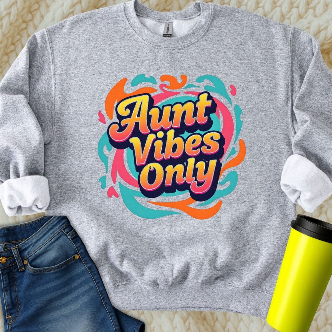 Printify Sweatshirt S / Sport Grey Aunt Vibes Sweatshirt