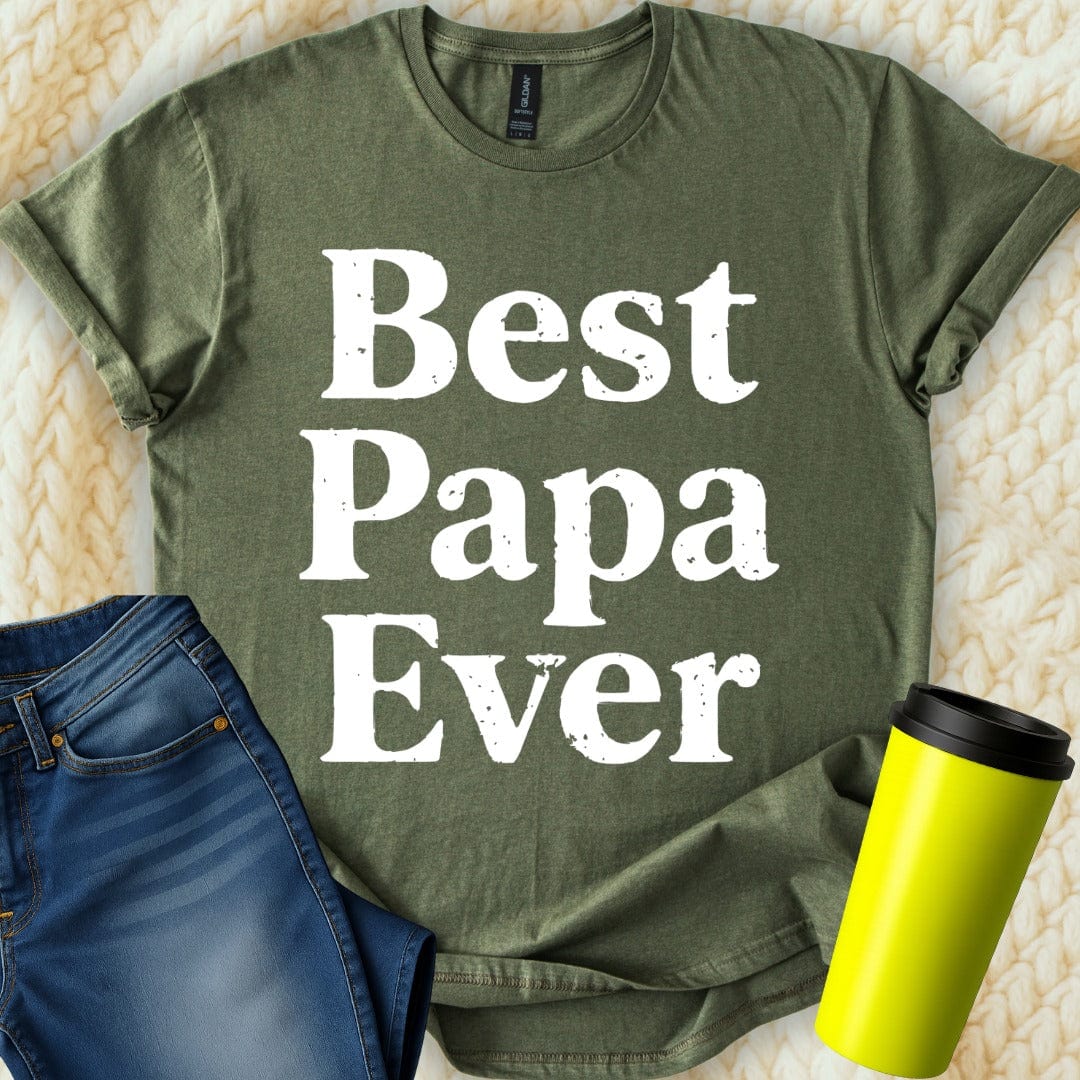 MyDesigns Physical Item Best Papa Ever Dad Father's Day Celebration Graphic T-Shirt