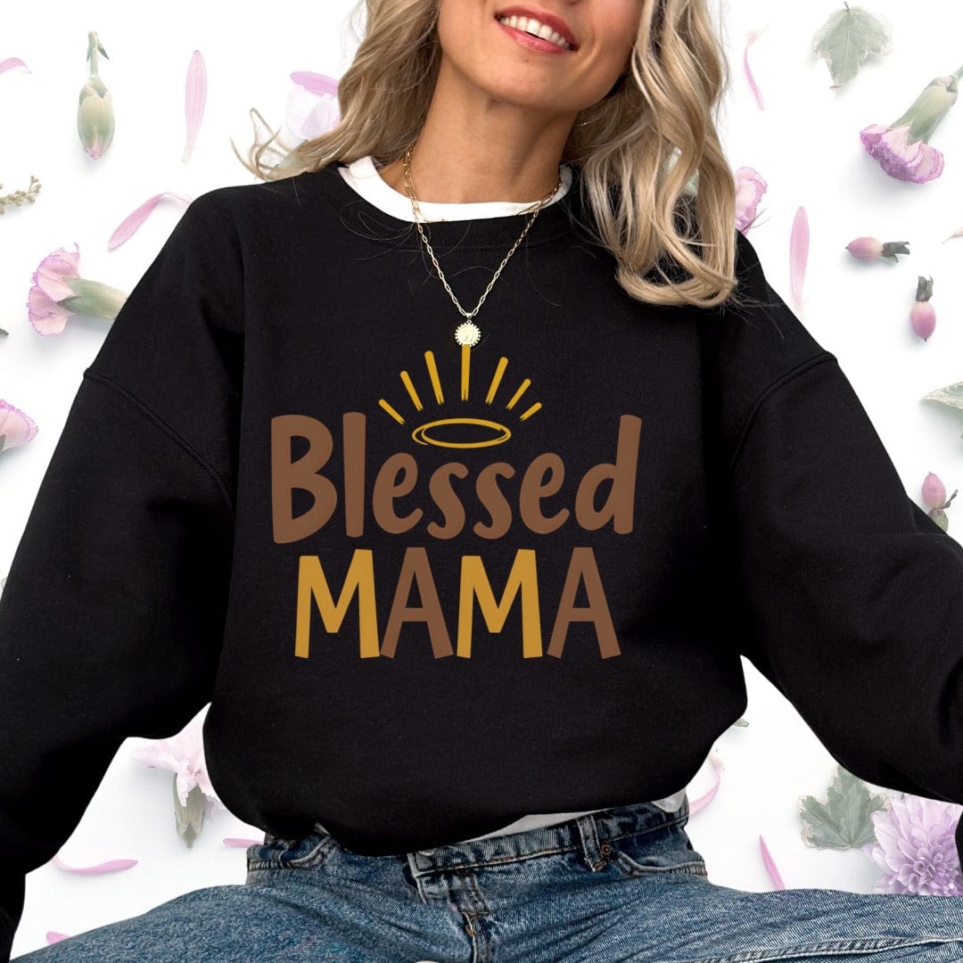 Printify Sweatshirt Blessed Mama Sweatshirt