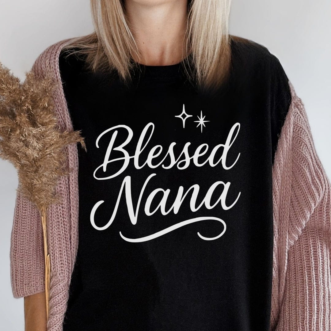 MyDesigns Physical Item Blessed Nana Graphic With Stars Decoration Design T-Shirt