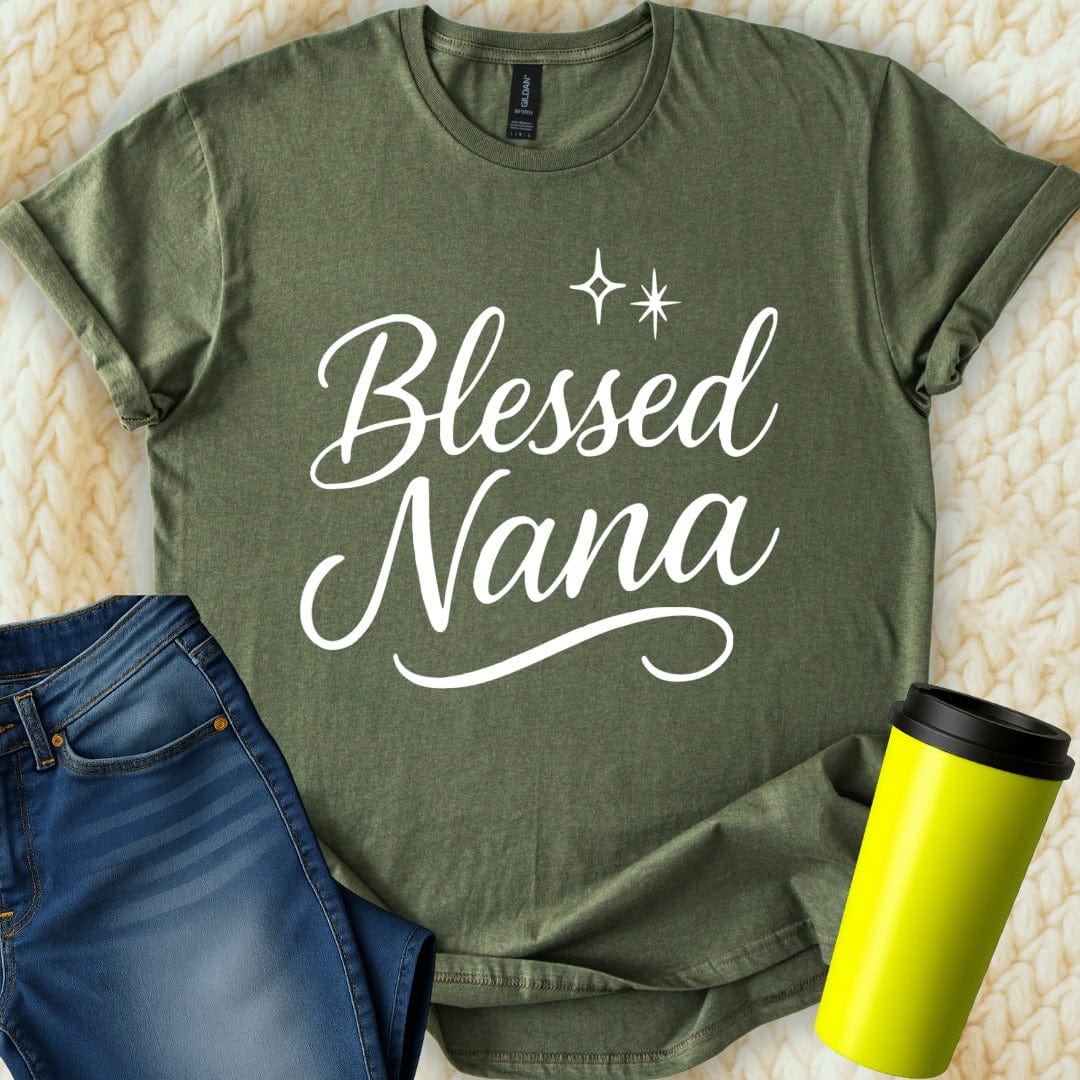 MyDesigns Physical Item Blessed Nana Graphic With Stars Decoration Design T-Shirt