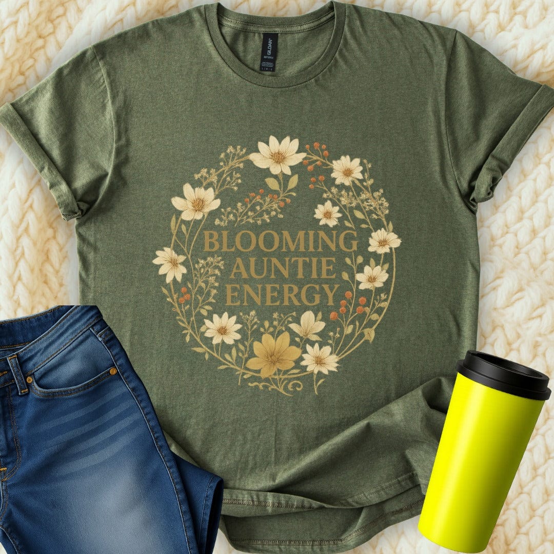 The Off Base T-Shirt S / Military Green Blooming Auntie Energy T-Shirt