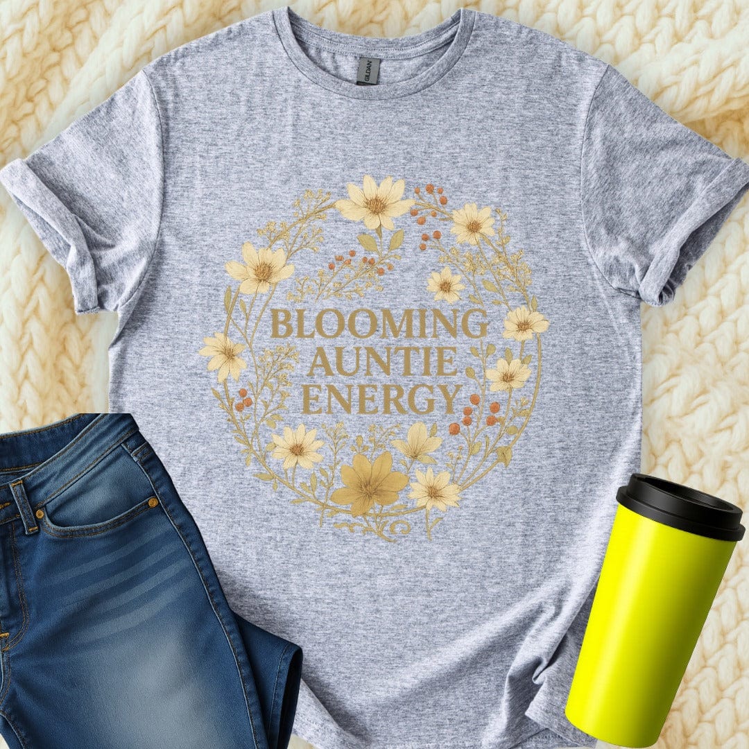The Off Base T-Shirt S / Sport Grey Blooming Auntie Energy T-Shirt