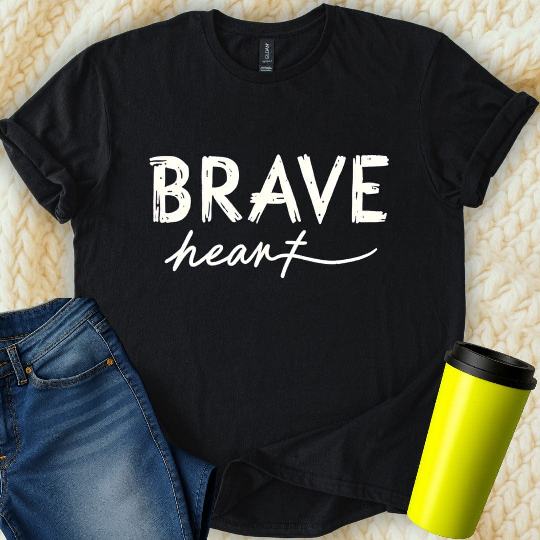 Printify T-Shirt Black / S Brave Heart T-Shirt