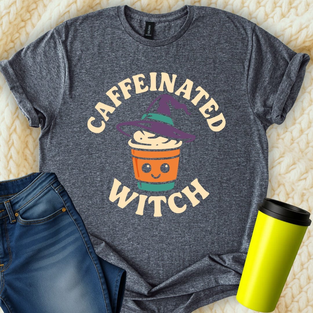 MyDesigns T-Shirt S / Dark Heather Caffeinated Witch T-Shirt