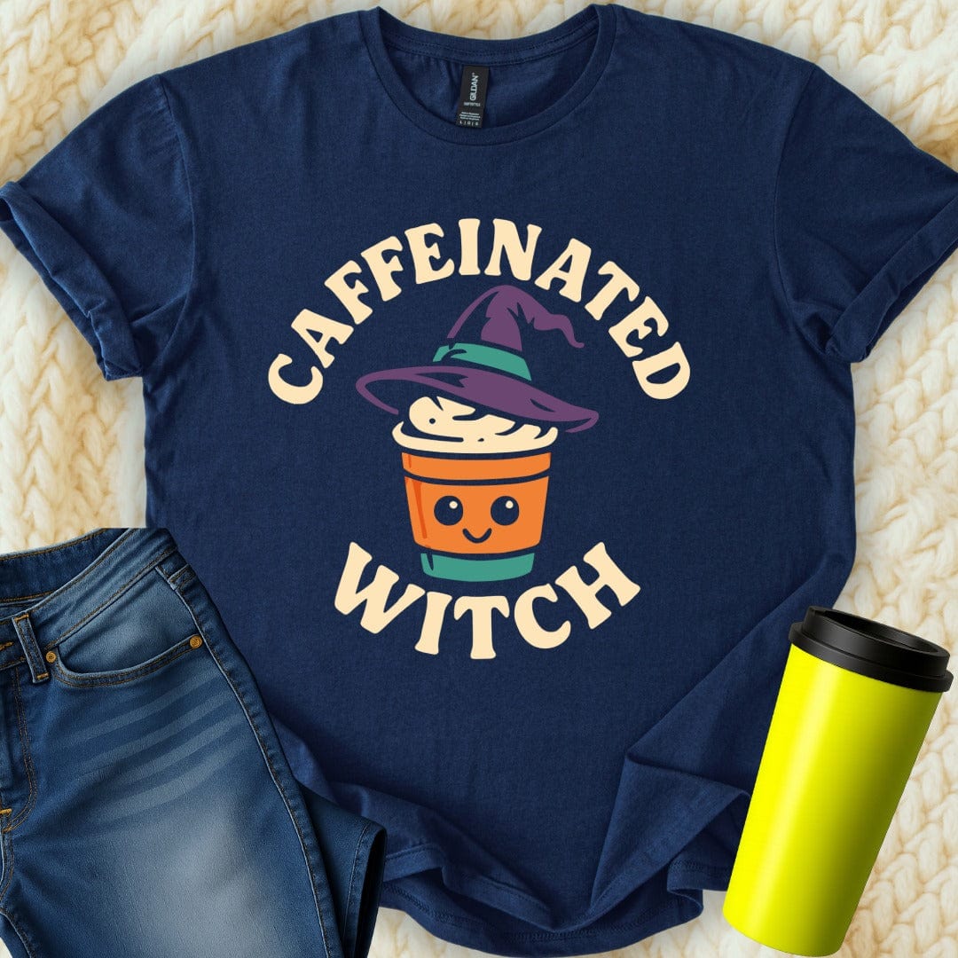 MyDesigns T-Shirt S / Navy Caffeinated Witch T-Shirt
