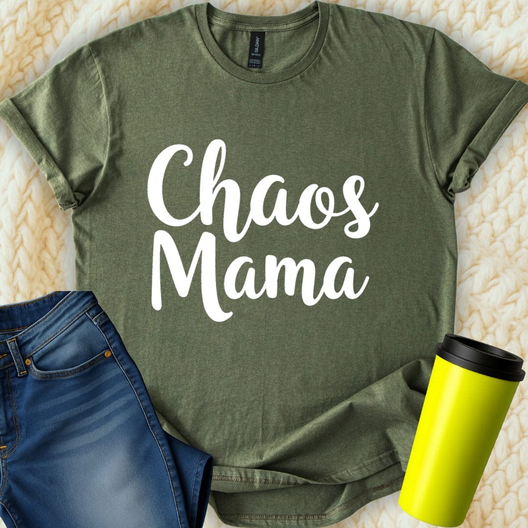 Printify T-Shirt Military Green / S Chaos Mama T-Shirt