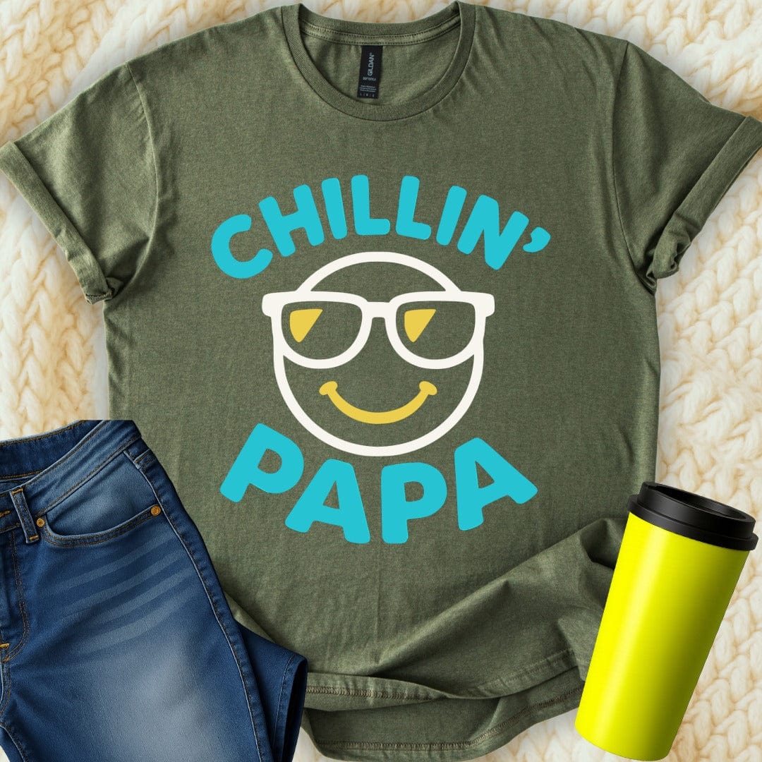 MyDesigns Physical Item Chillin Papa Design For Fathers Fathers Day T-Shirt