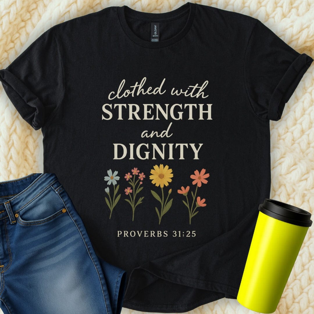 The Off Base T-Shirt S / Black Clothed With Strength T-Shirt