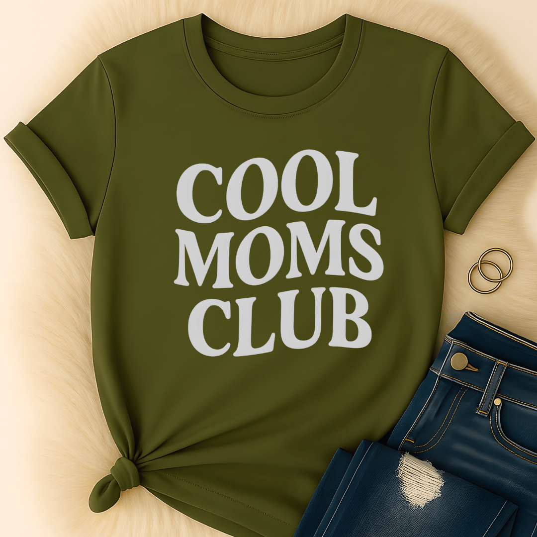 Printify T-Shirt Military Green / S Cool Moms Club T-Shirt