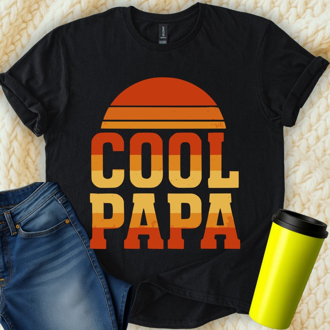 MyDesigns Physical Item COOL PAPA Sunset Stylish Retro Father's Day Graphic T-Shirt