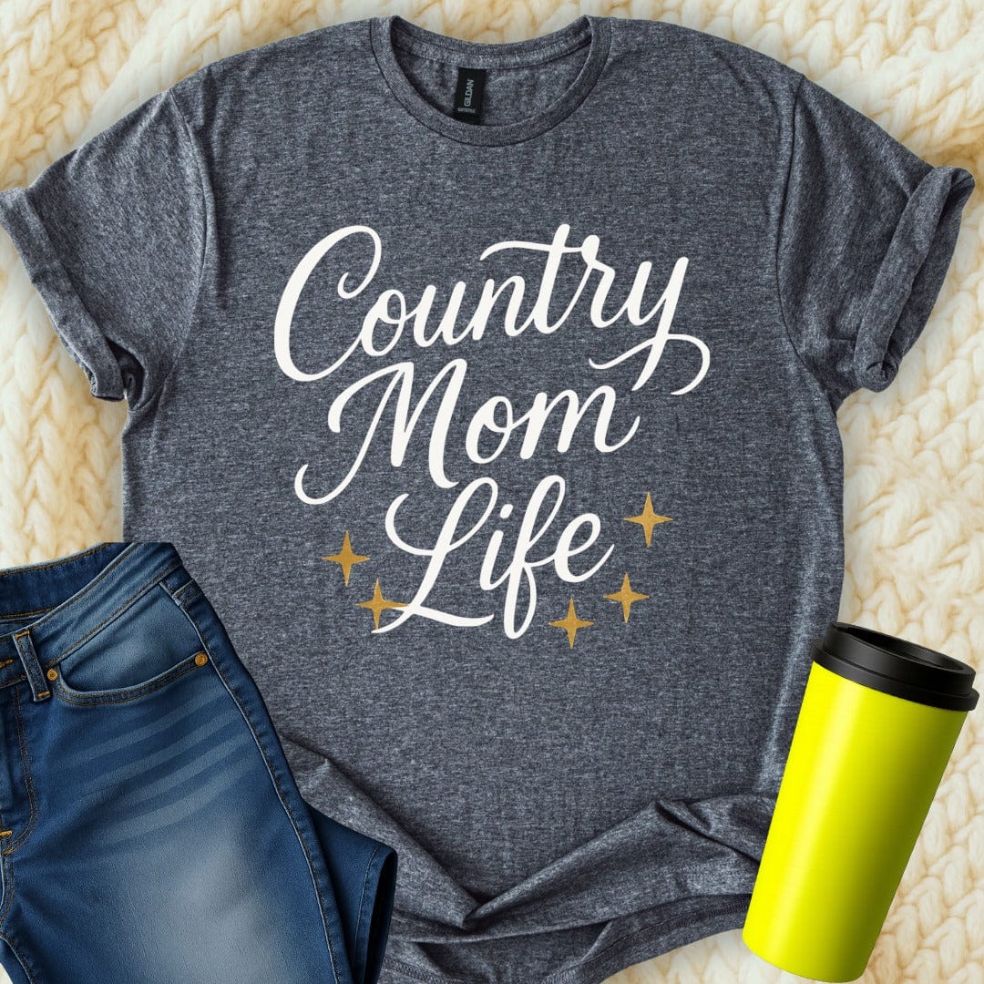 MyDesigns T-Shirt Country Mom Life With Stars Graphic Design Premium T-Shirt