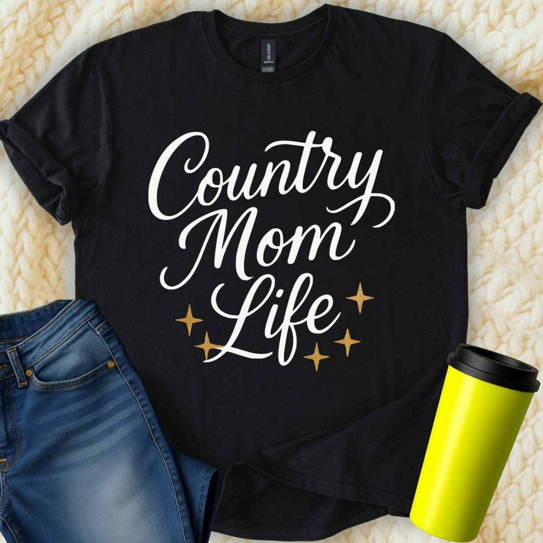 MyDesigns T-Shirt Country Mom Life With Stars Graphic Design Premium T-Shirt