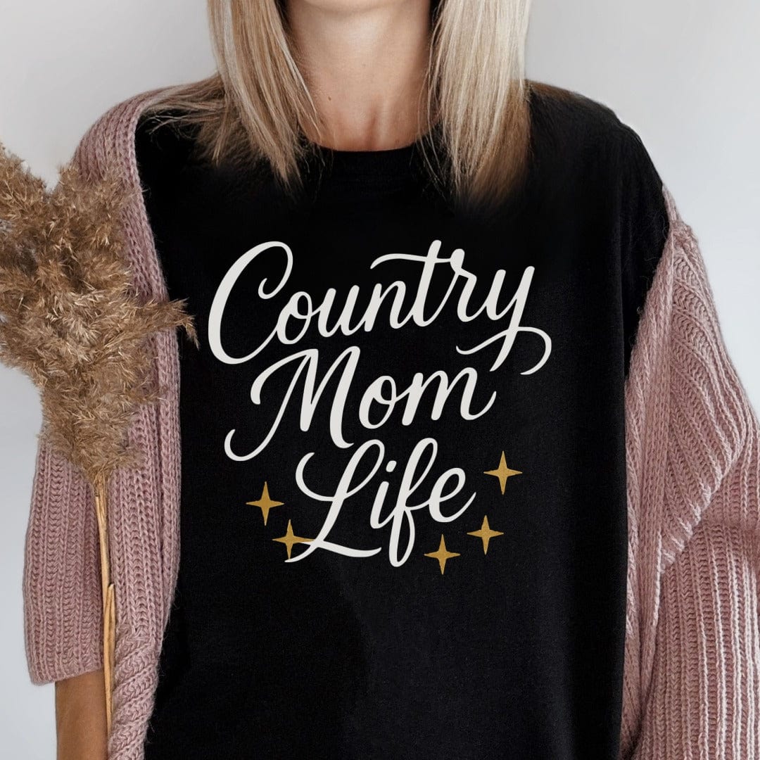 MyDesigns T-Shirt Country Mom Life With Stars Graphic Design Premium T-Shirt