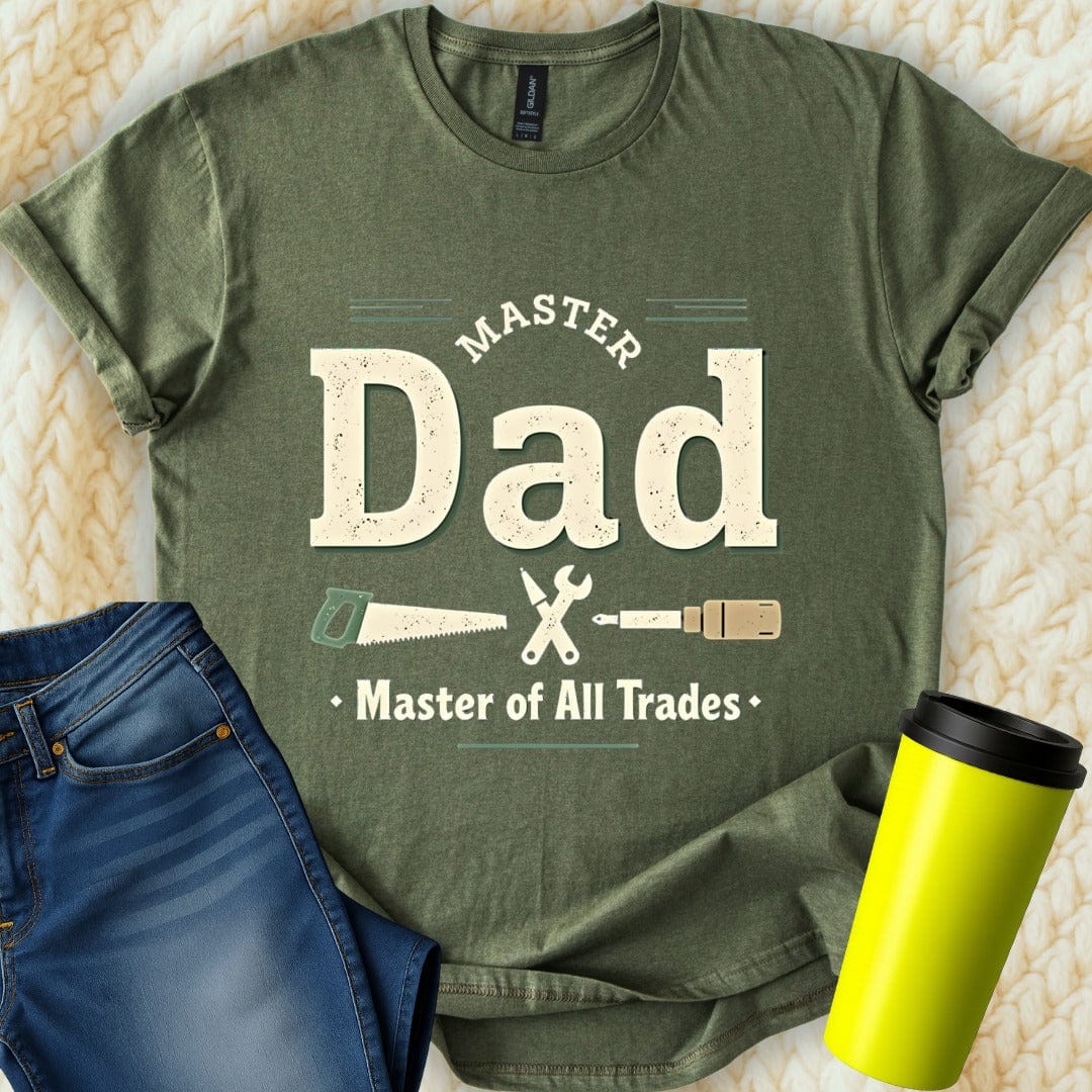 Printify T-Shirt Military Green / S Dad Master of Trades T-Shirt
