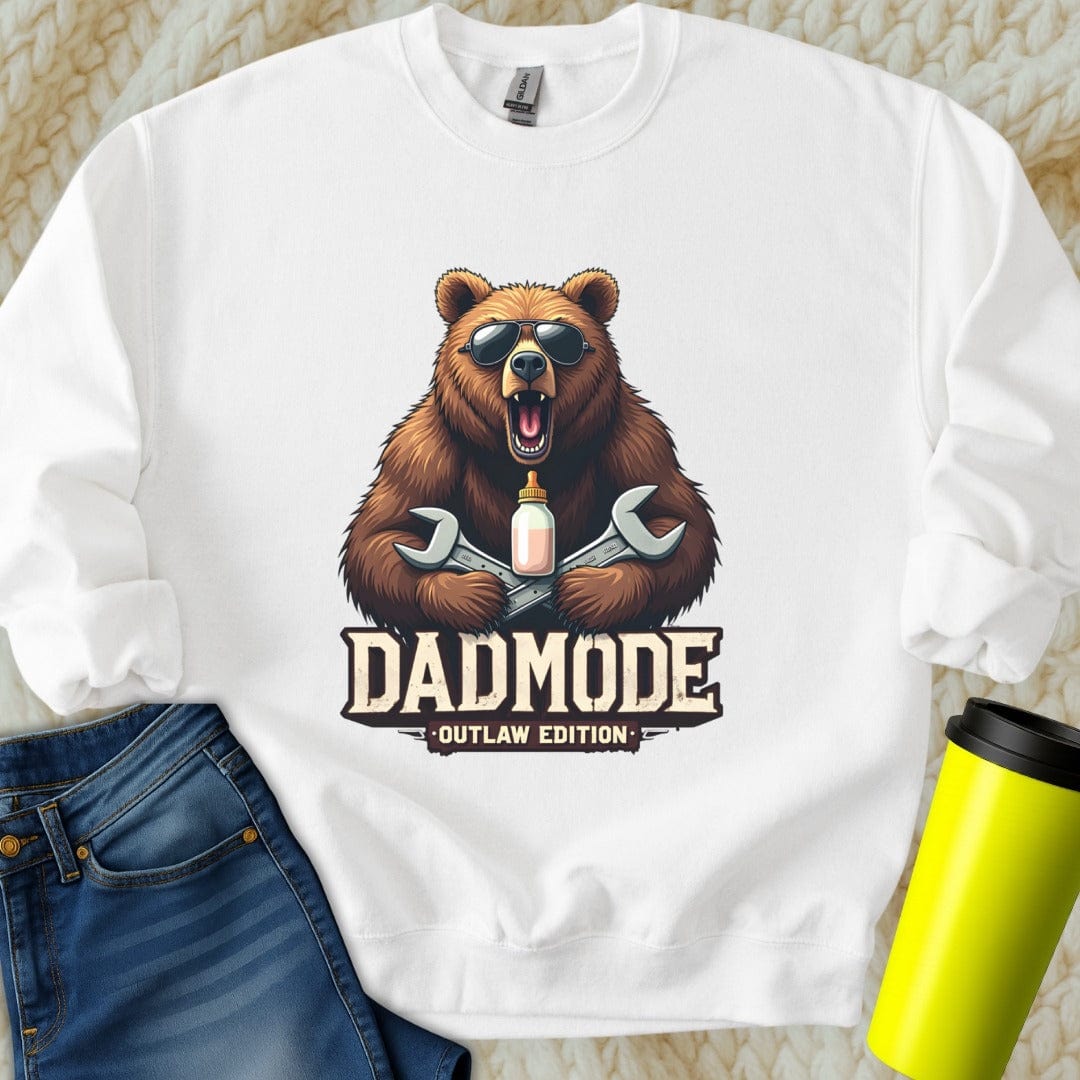 Printify Sweatshirt S / White Dad Mode Sweatshirt