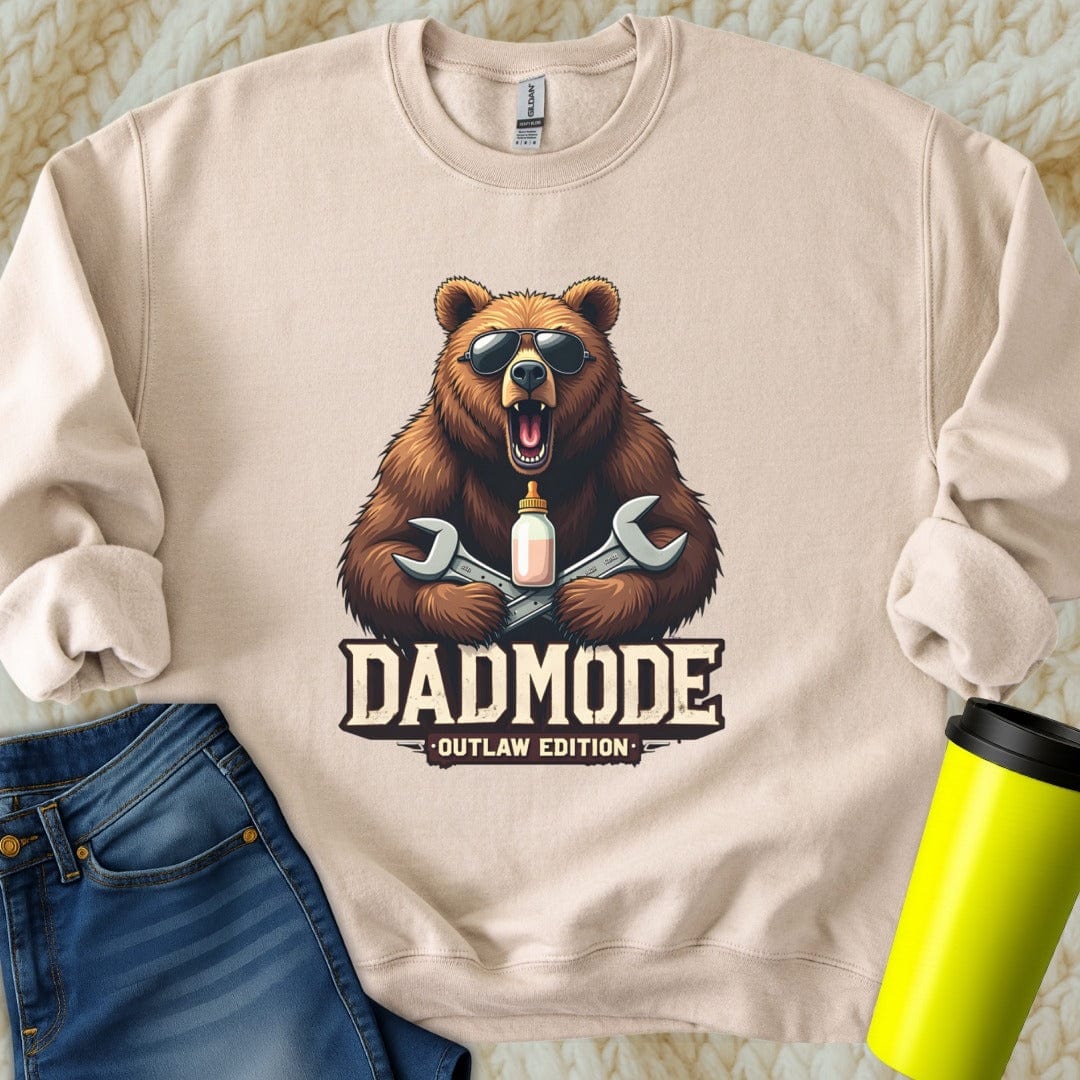 Printify Sweatshirt S / Sand Dad Mode Sweatshirt