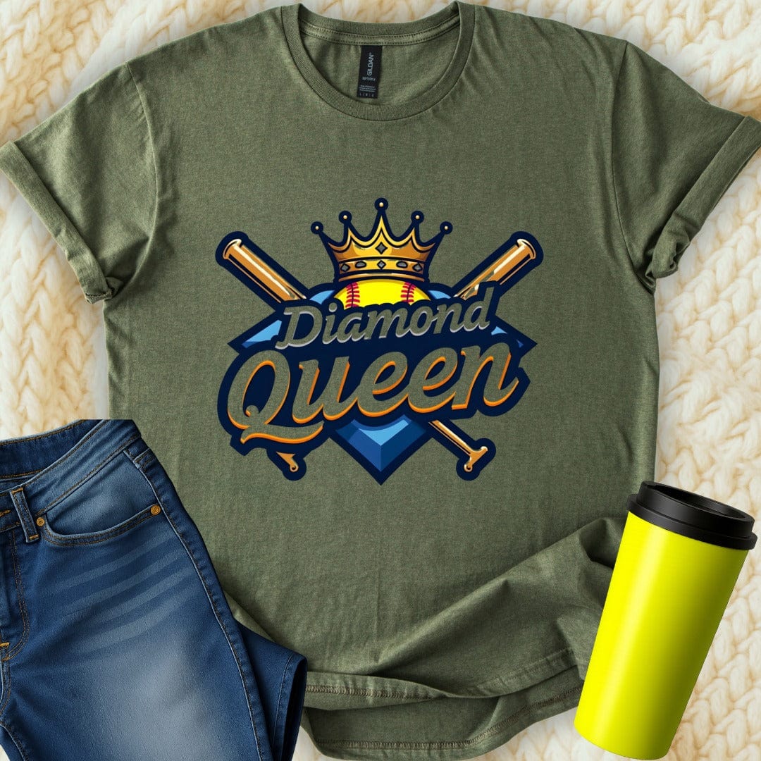 Printify T-Shirt Military Green / S Diamond Queen T-Shirt