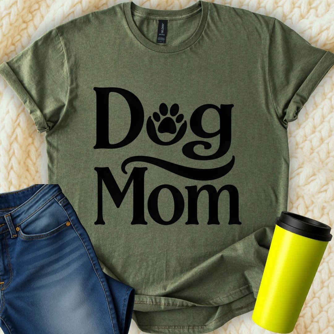Printify T-Shirt Military Green / S Dog Mom T-Shirt
