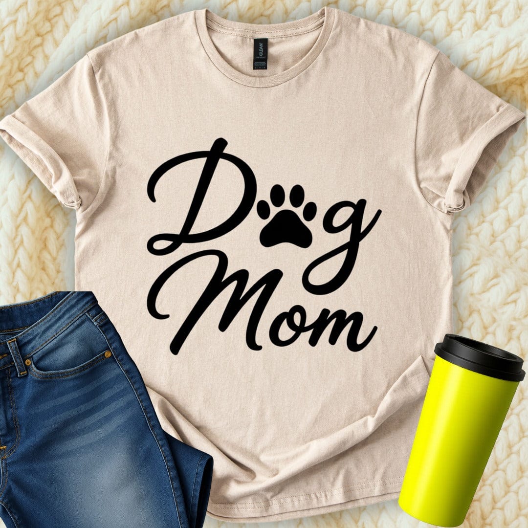 Printify T-Shirt Sand / S Dog Mom T-Shirt