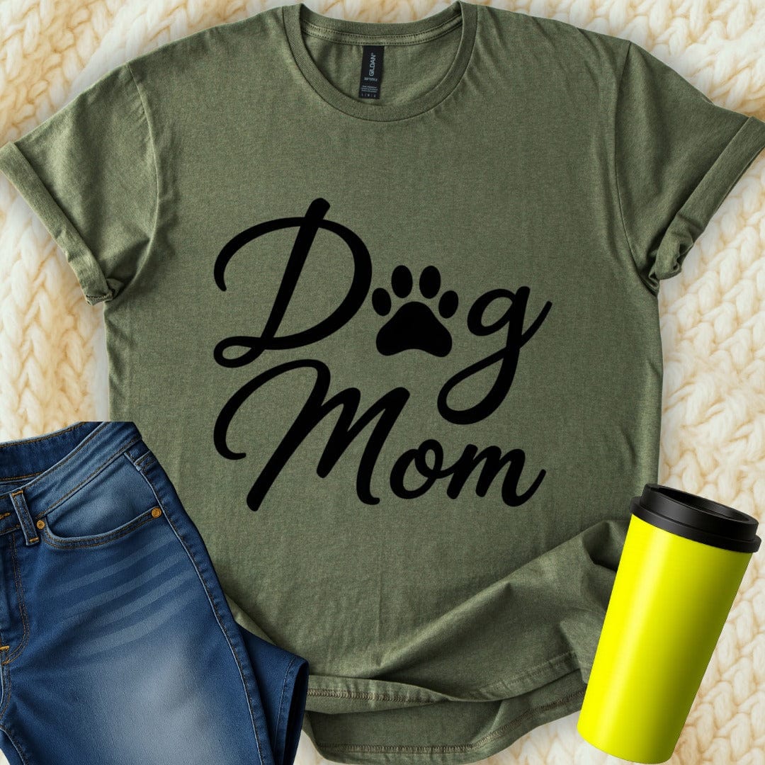 Printify T-Shirt Military Green / S Dog Mom T-Shirt