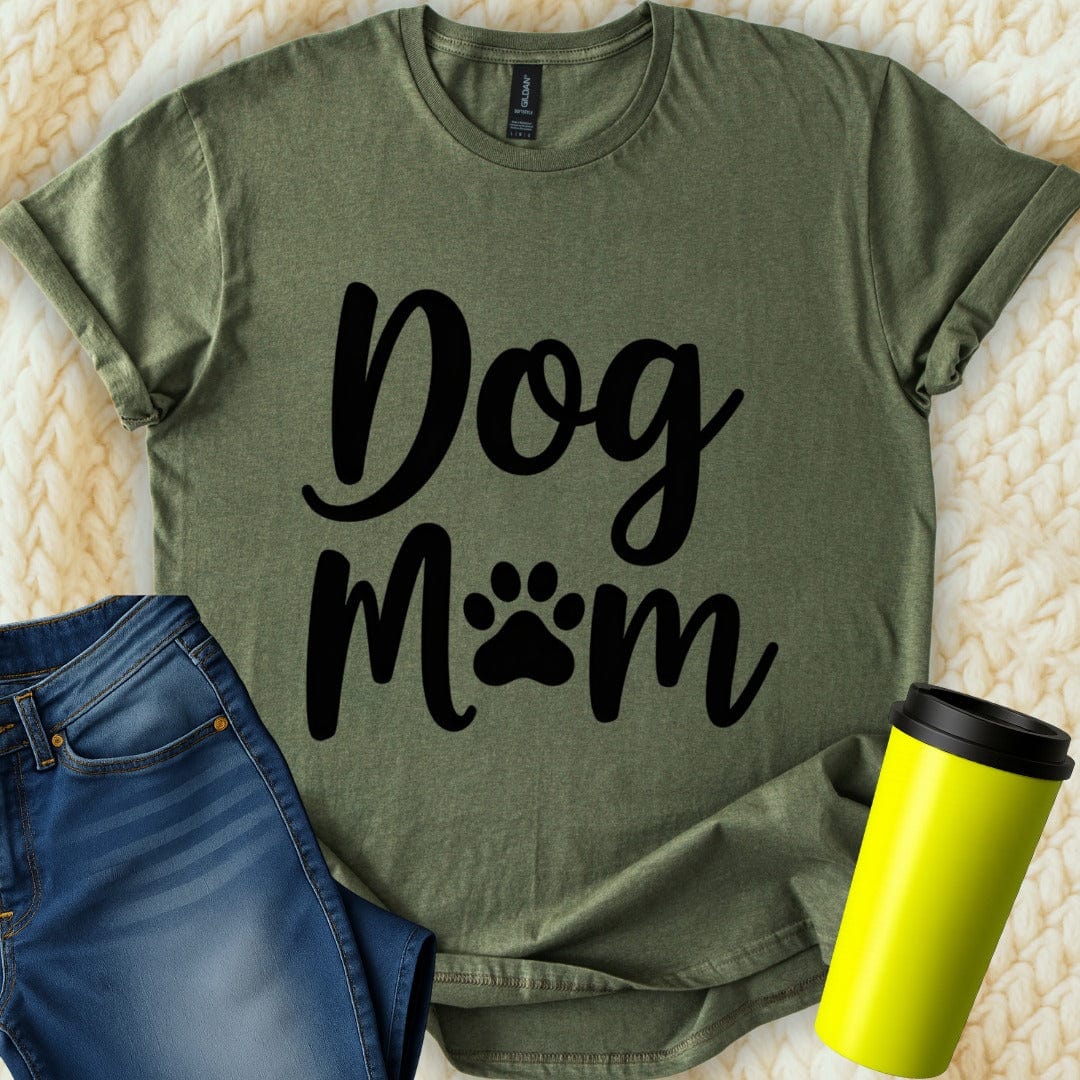 Printify T-Shirt Military Green / S Dog Mom T-Shirt