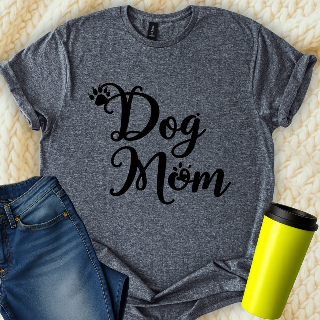 Printify T-Shirt Dark Heather / S Dog Mom T-Shirt