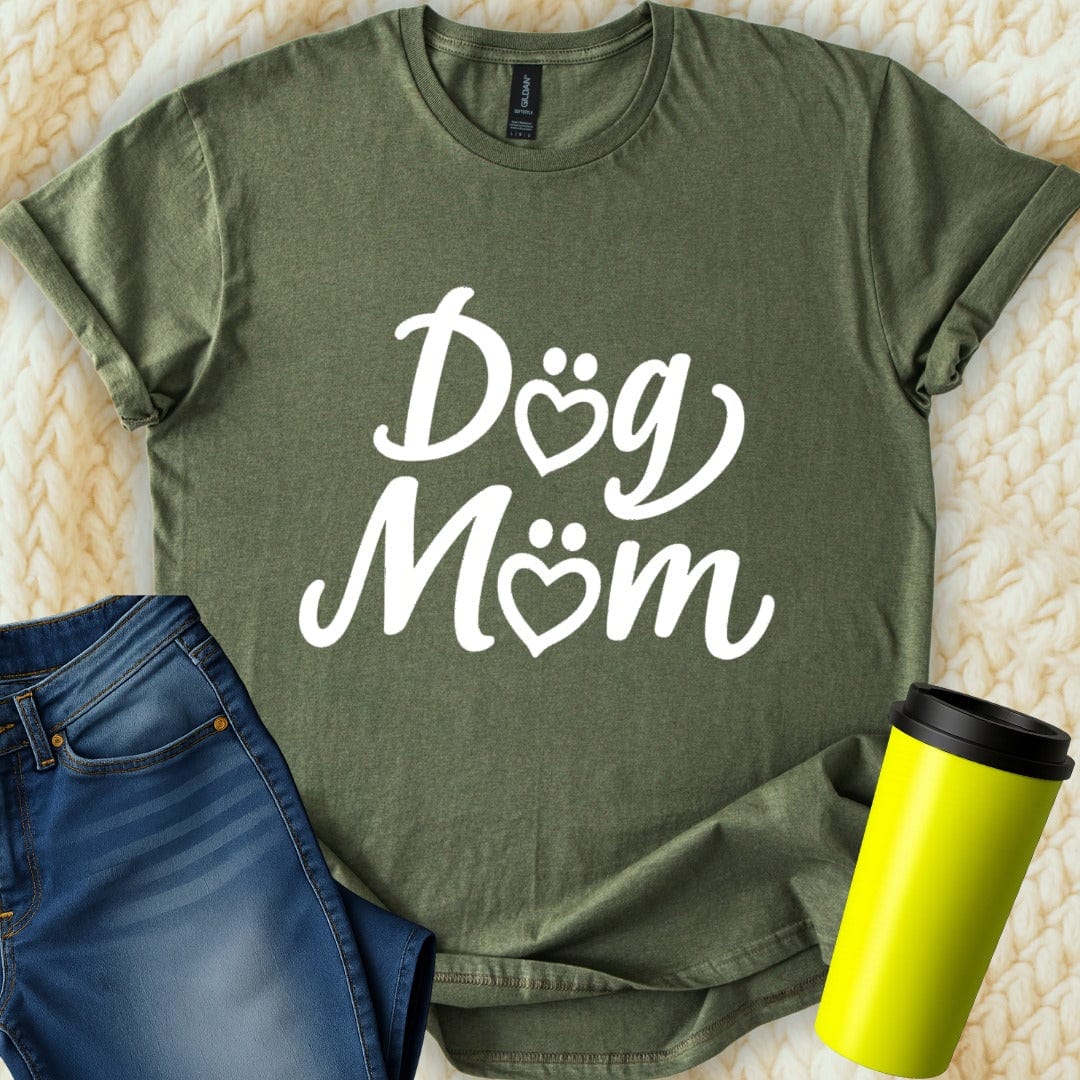 Printify T-Shirt Military Green / S Dog Mom T-Shirt