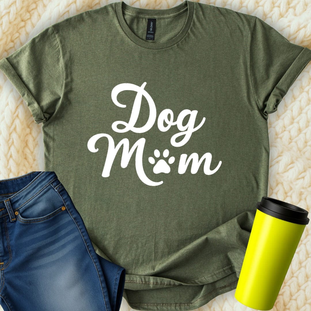 Printify T-Shirt Military Green / S Dog Mom T-Shirt