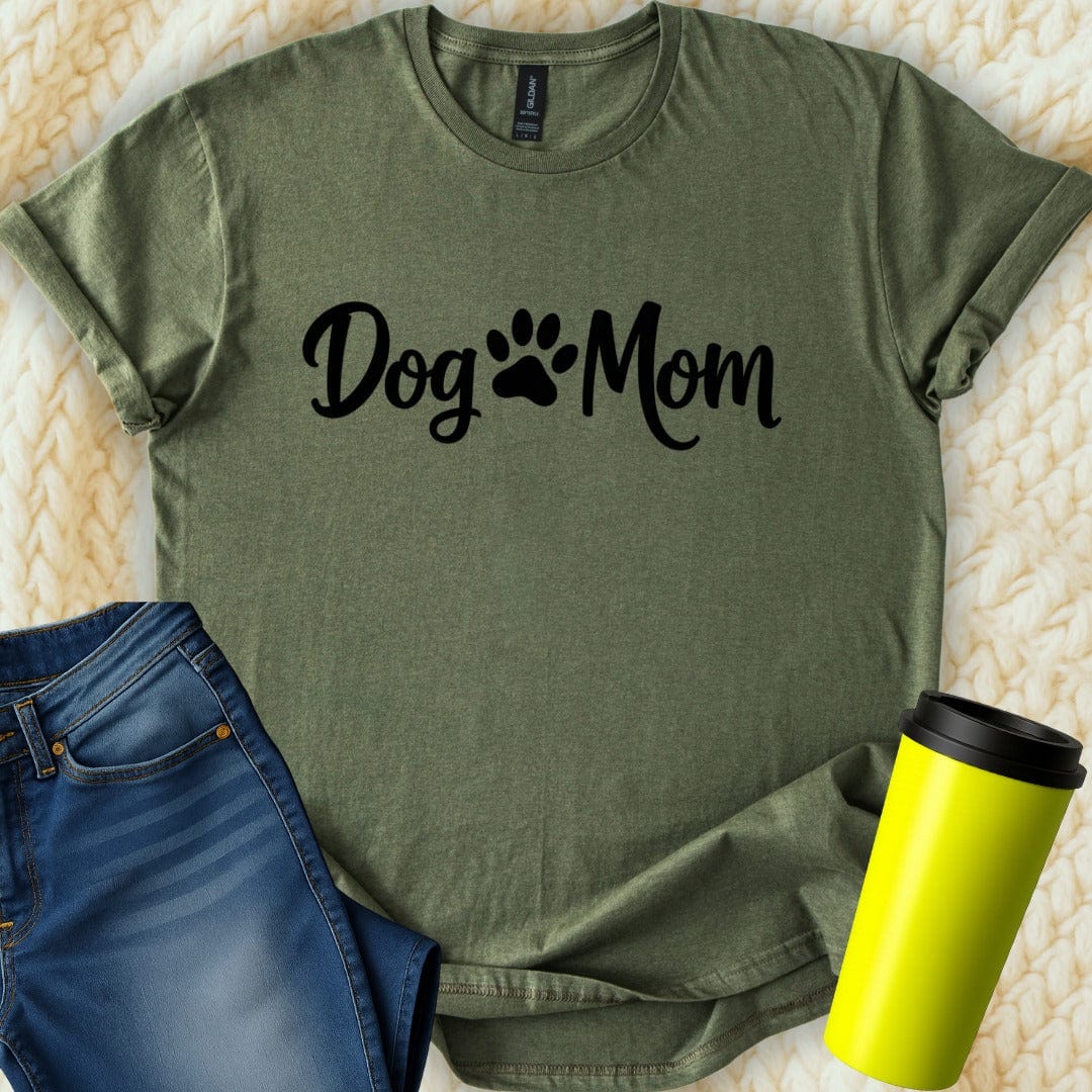 Printify T-Shirt Military Green / S Dog Mom T-Shirt
