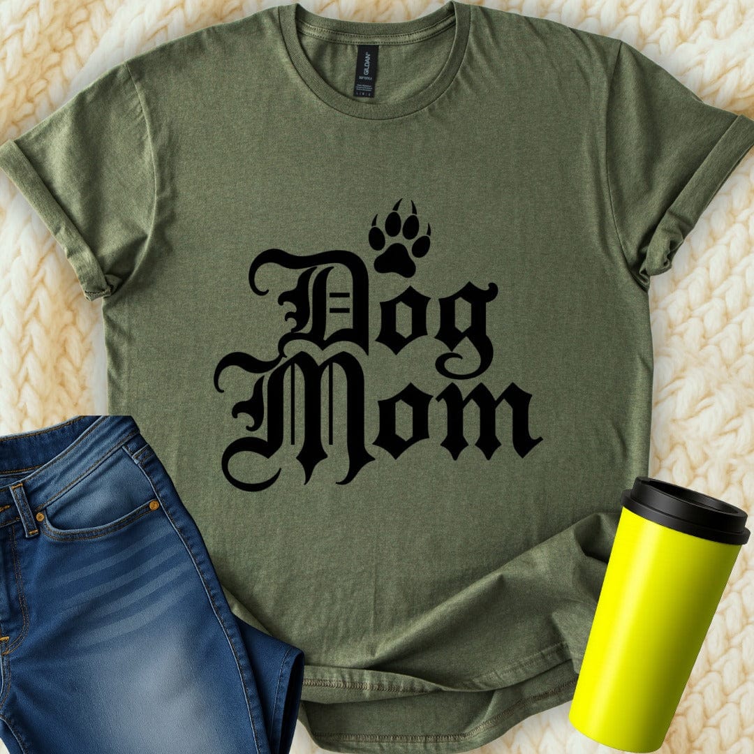Printify T-Shirt Military Green / S Dog Mom T-Shirt