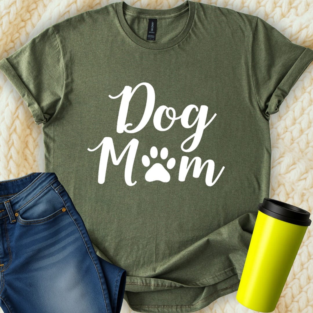 Printify T-Shirt Military Green / S Dog Mom T-Shirt