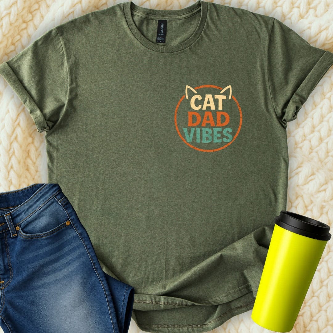 MyDesigns Physical Item Embrace Your Cat Dad Vibes Graphic Print T-Shirt