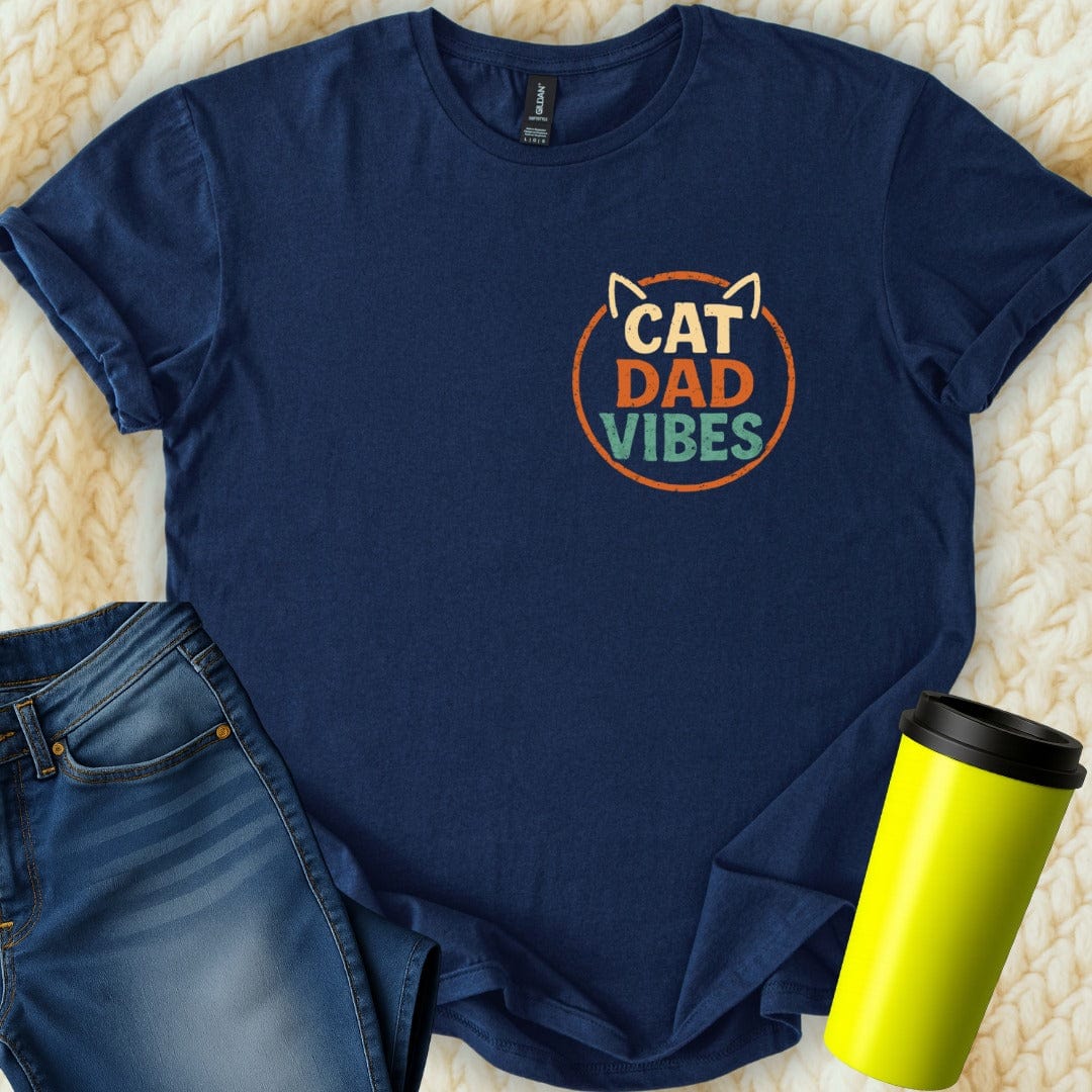 MyDesigns Physical Item Embrace Your Cat Dad Vibes Graphic Print T-Shirt