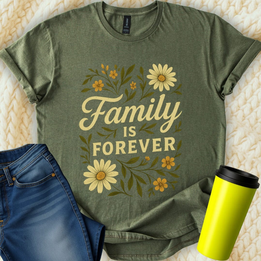 The Off Base T-Shirt S / Military Green Family Is Forever T-Shirt