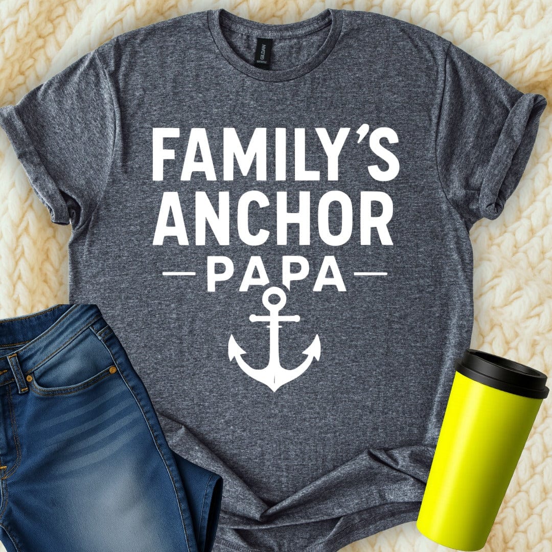 MyDesigns Physical Item Family's Anchor Papa Boat Design Graphic Funny T-Shirt