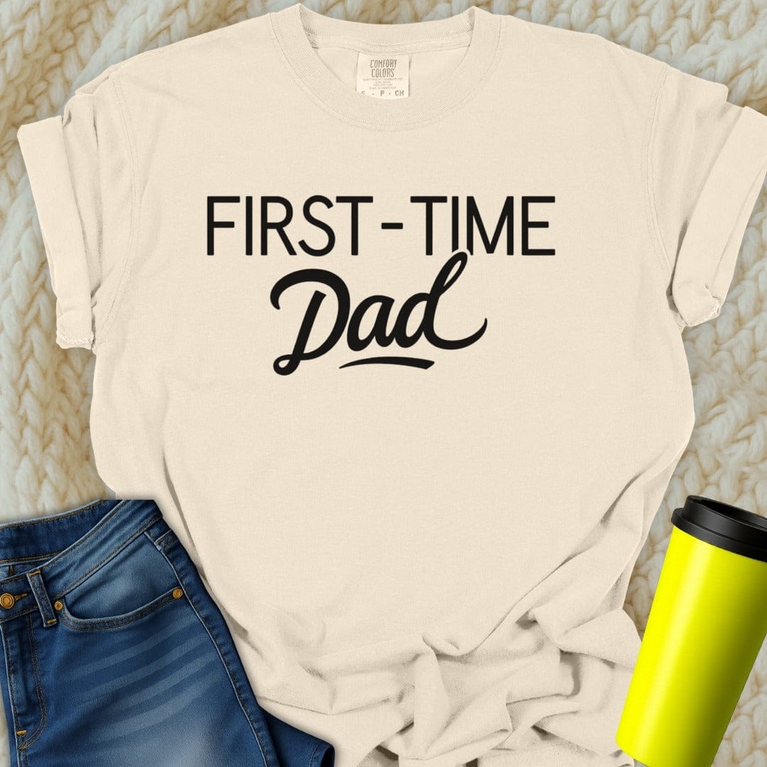 Printify T-Shirt Ivory / S First Time Dad Tee