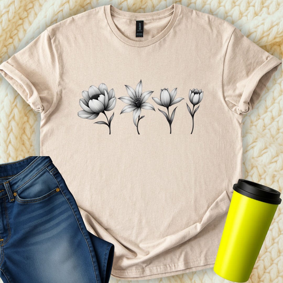 Printify T-Shirt Sand / S Flower Mom T-Shirt
