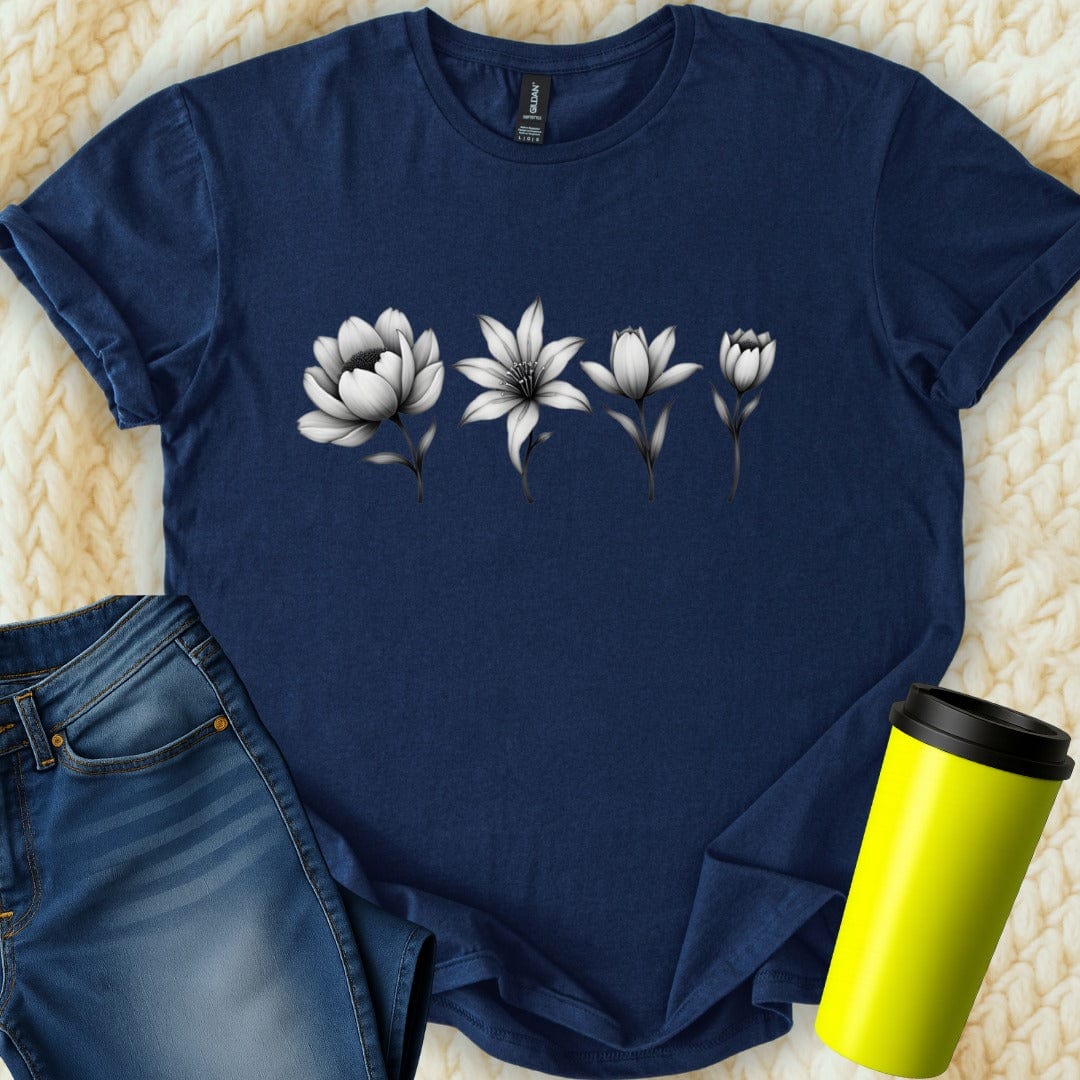 Printify T-Shirt Navy / S Flower Mom T-Shirt