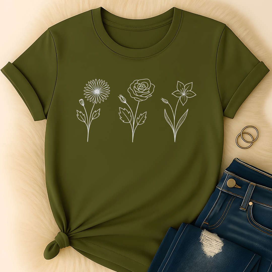 Printify T-Shirt Flower T-Shirt